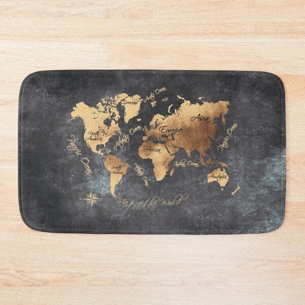 Item preview, world map 147 gold black #worldmap #map designed and sold by JBJart.