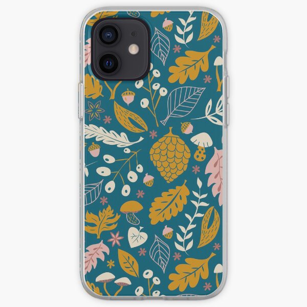 Fall Foliage in Gold + Blue iPhone Soft Case