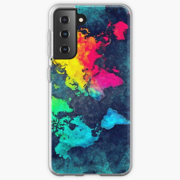 world map colors #map #world Samsung Galaxy Soft Case