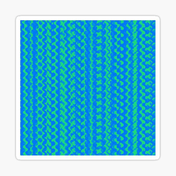 Item preview, bright blue and green horizontal ornamental lines pattern design designed and sold by AgnieszkaArt.