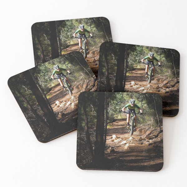 Item preview, Mountain Biker getting air on a dark single track designed and sold by Dan Edwards.