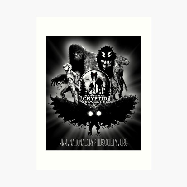 Bigfoot Mothman Lizardman Monsters Cryptids Creatures Art Print