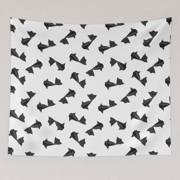 Item preview, Black origami fish pattern designed and sold by Destroyed-Pixel.