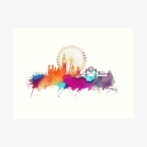 London skyline watercolor Art Print