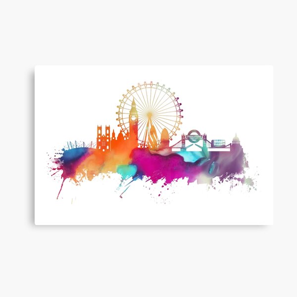 London skyline watercolor Canvas Print