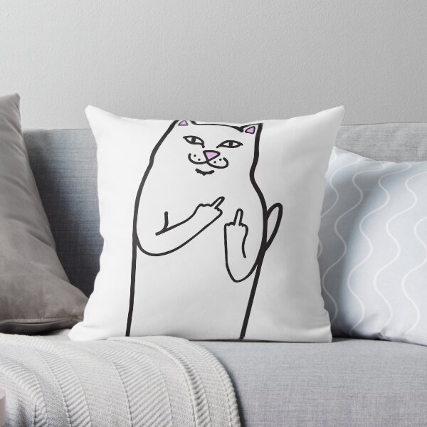Bad Cat Throw Pillow