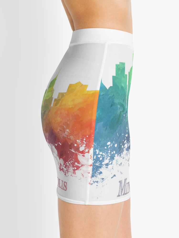 Alternate view of Minneapolis Skyline City colored Mini Skirt