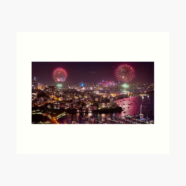 Sydney NYE Fireworks Art Print