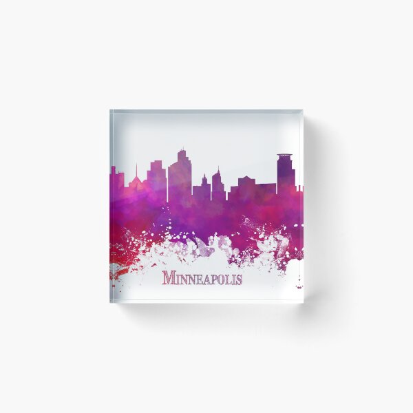 Item preview, Minneapolis Skyline City purple designed and sold by JBJart.