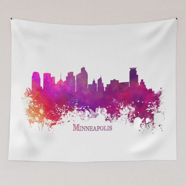 Item preview, Minneapolis Skyline City purple designed and sold by JBJart.