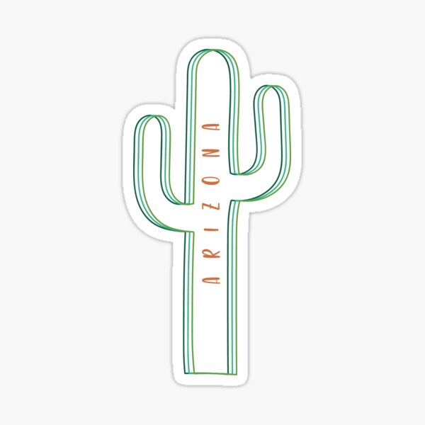 AZ Cactus Outline Glossy Sticker