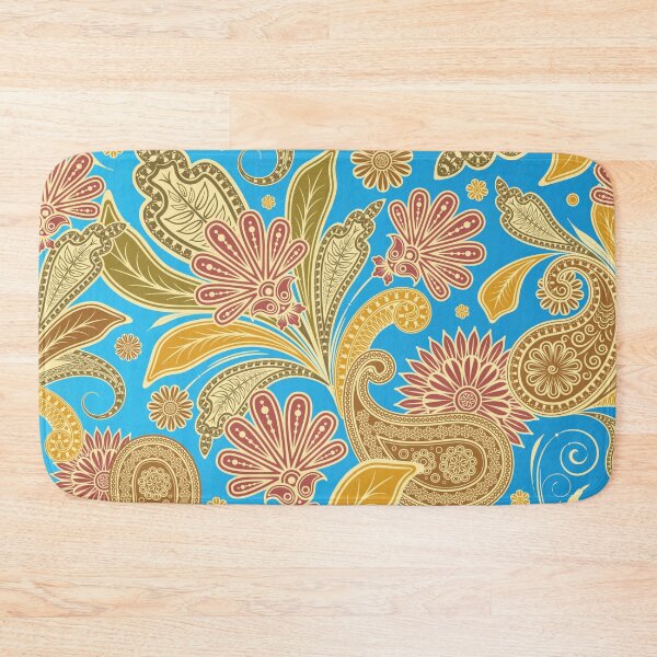 Item preview, Vintage Indian Luxury Floral on Sky Blue Background designed and sold by Gerson Ramos.