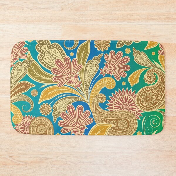Item preview, Vintage Indian Luxury Floral on Blue and Green Gradient Background designed and sold by Gerson Ramos.