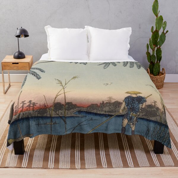 Item preview, Summer Trees Blossoms and River Ukiyo-e Japanese Art designed and sold by VintageArchive.