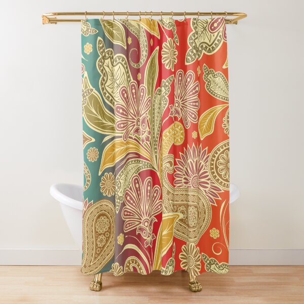Item preview, Vintage Indian Luxury Floral on Red Purple and Green Gradient Background designed and sold by Gerson Ramos.