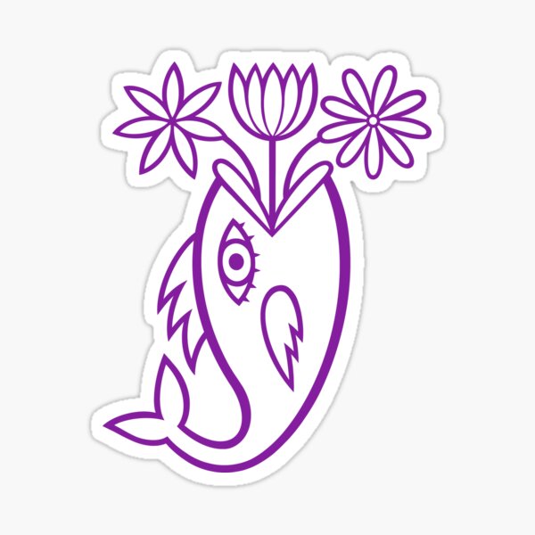 Vista previa del artículo con la obra «Diseño original de vómito de flor de pez (púrpura)», diseñado y vendido por wariana.