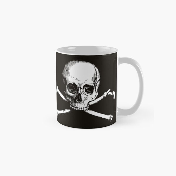 Skull and Crossbones | Jolly Roger | Pirate Flag | Deaths Head | Black and White | Skulls and Skeletons | Vintage Skulls | Classic Mug