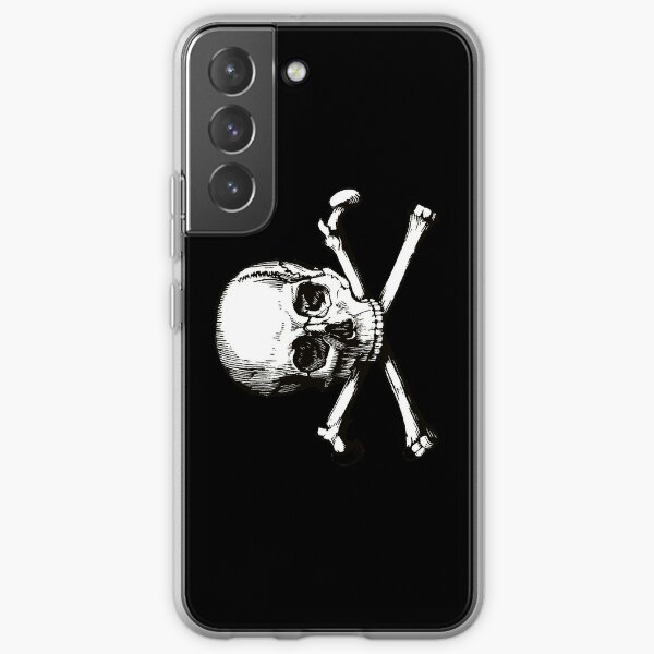 Skull and Crossbones | Jolly Roger | Pirate Flag | Deaths Head | Black and White | Skulls and Skeletons | Vintage Skulls | Samsung Galaxy Soft Case