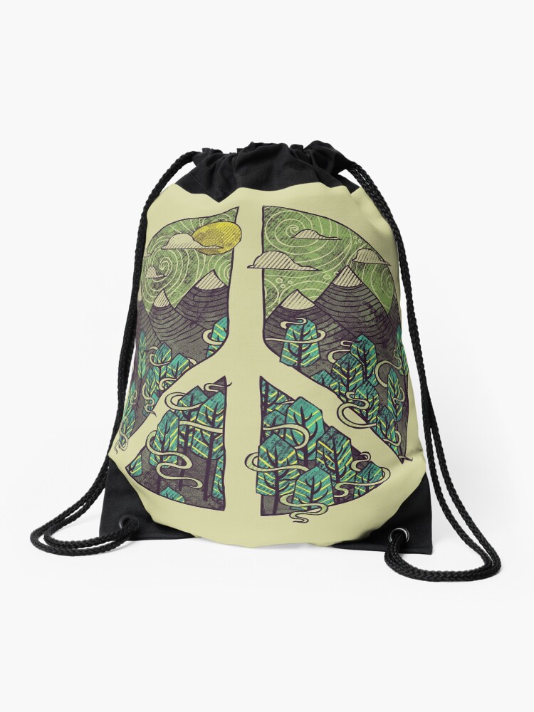 Thumbnail 1 of 3, Drawstring Bag, Peaceful Landscape designed and sold by againstbound.