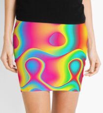 Colorful Abstract Swirl Pattern Mini Skirt