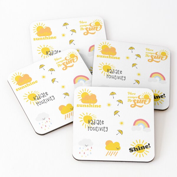 Item preview, Yellow Weather, Sun and Clouds Retro Sticker Pack designed and sold by The-Goods.
