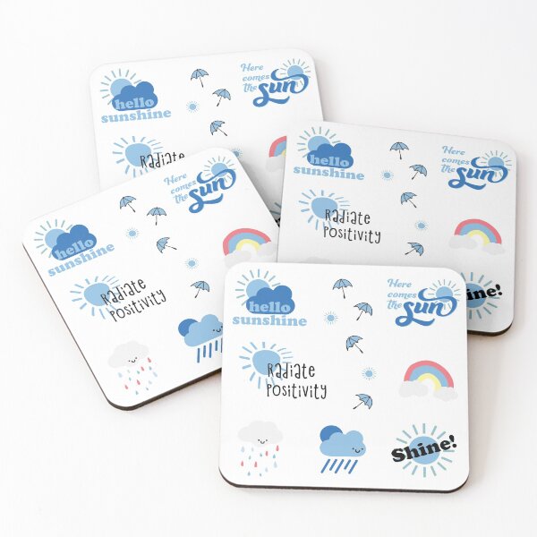 Item preview, Light Blue Weather, Sun and Clouds Retro Sticker Pack designed and sold by The-Goods.