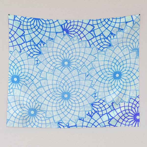 Item preview, Pretty Blue Floral Pattern designed and sold by Poetic Patterns Studio.