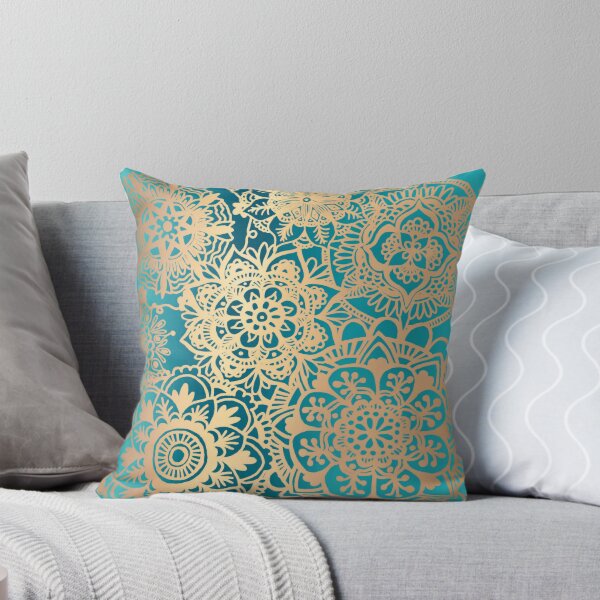 Item preview, Teal Green and Gold Mandala Pattern designed and sold by Julie Erin Designs.