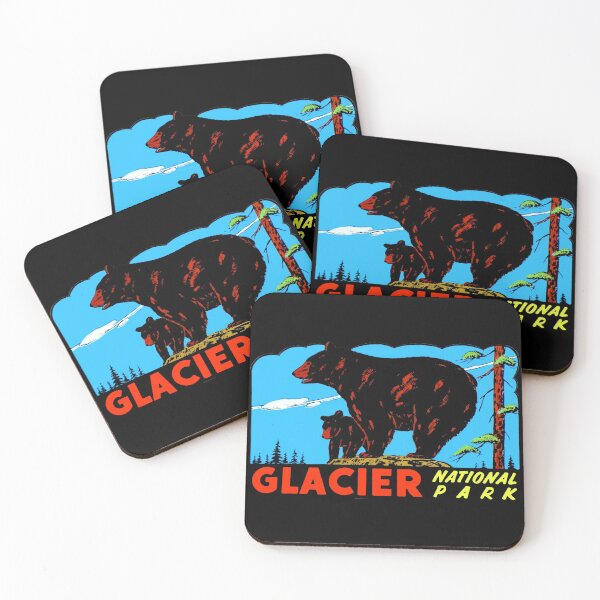 Item preview, Bears at Glacier National Park Vintage Travel Decal designed and sold by hilda74.