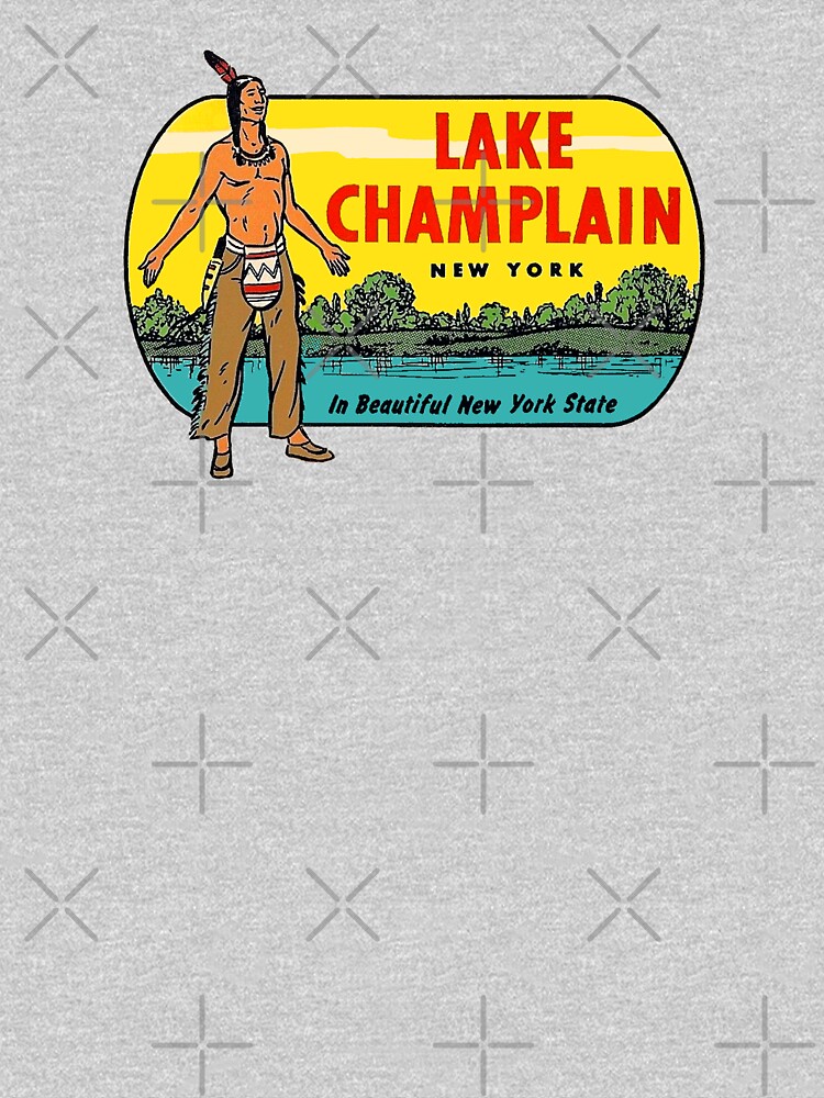 "Lake Champlain New York State Vintage Travel Decal" Tshirt by hilda74