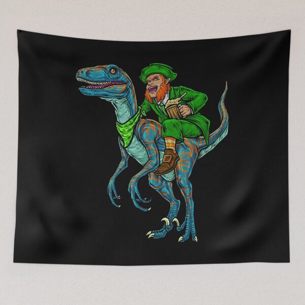 Item preview, Leprechaun Rides Velociraptor | St. Patrick's Day designed and sold by anziehend.