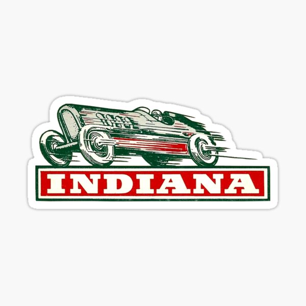 Item preview, Indiana IN State Indianapolis Vintage Travel Decal designed and sold by hilda74.