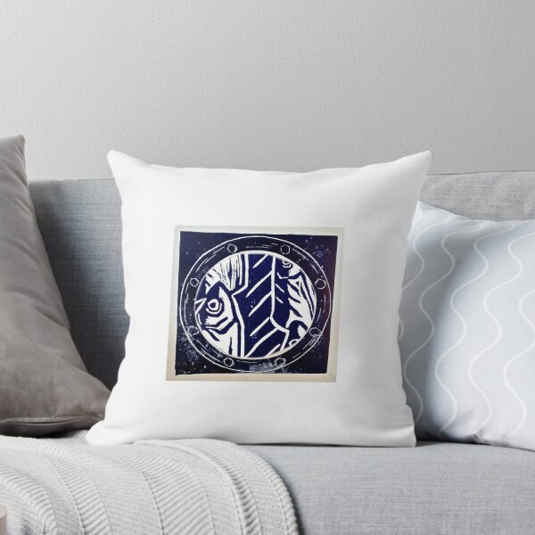 Item preview, Linocut - 'Stargazy Pie 2' through the Porthole designed and sold by PortholeStudio.