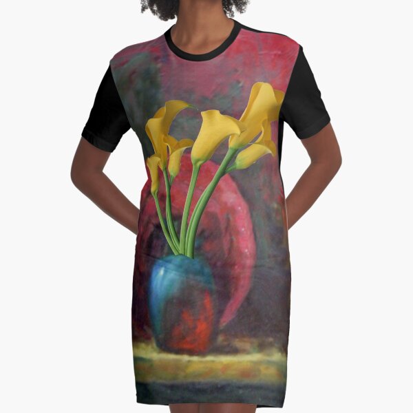 Vista previa del artículo con la obra «AMARILLO CALLA LILY FLORES PINTURA ROJA ESTILO OCCIDENTAL», diseñado y vendido por sharlesart.