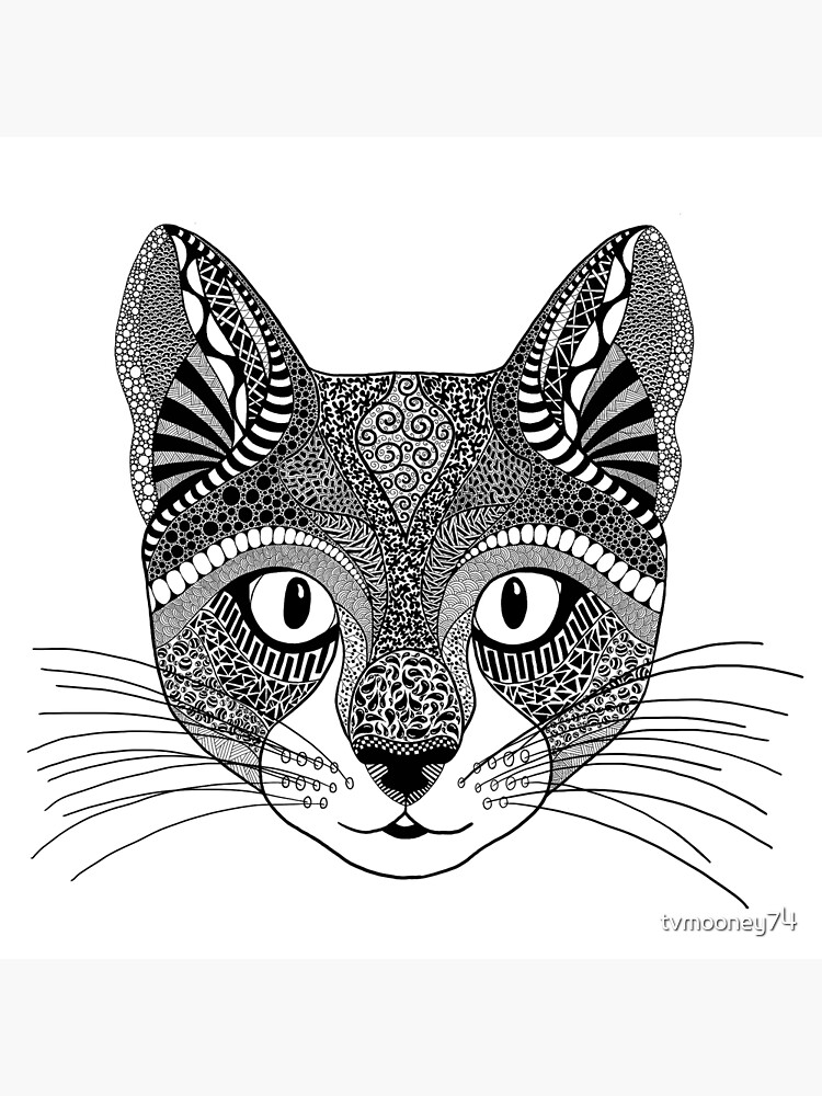"Zentangle Cat" Canvas Print by tvmooney74 | Redbubble