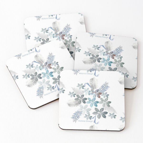 Item preview, Simply Blue textures ferns & flowers designed and sold by aldona.