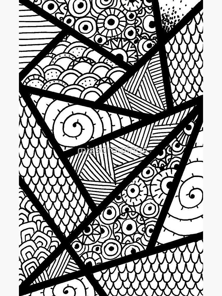 Zentangle pattern drawing Postcard for Sale by miasdrawings