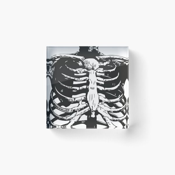 Skeleton Ribs | Black and White | Vintage Skeletons |  Acrylic Block