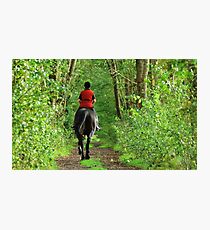 Riding up the green path Photographic Print
