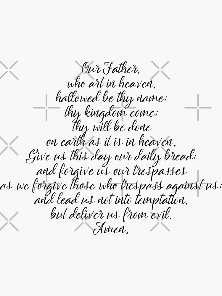 The Lord's Prayer, Prayer, Catholic gift, christian gift  Sticker for Sale  by Lupappdesigns