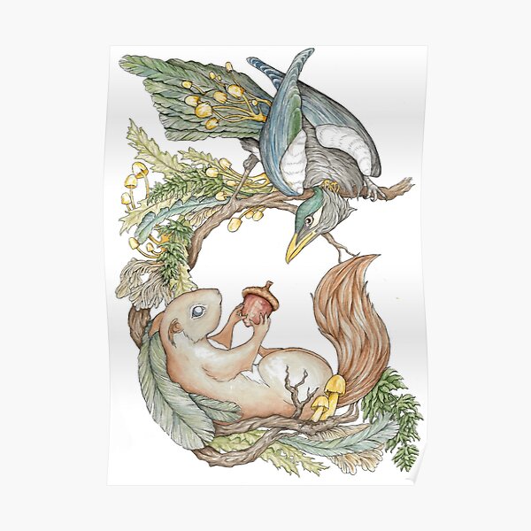 Squirrel and Magpie Poster