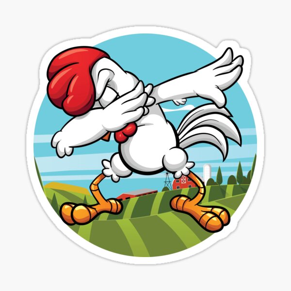 Dabbing Chicken Rooster Funny Vinyl Sticker 