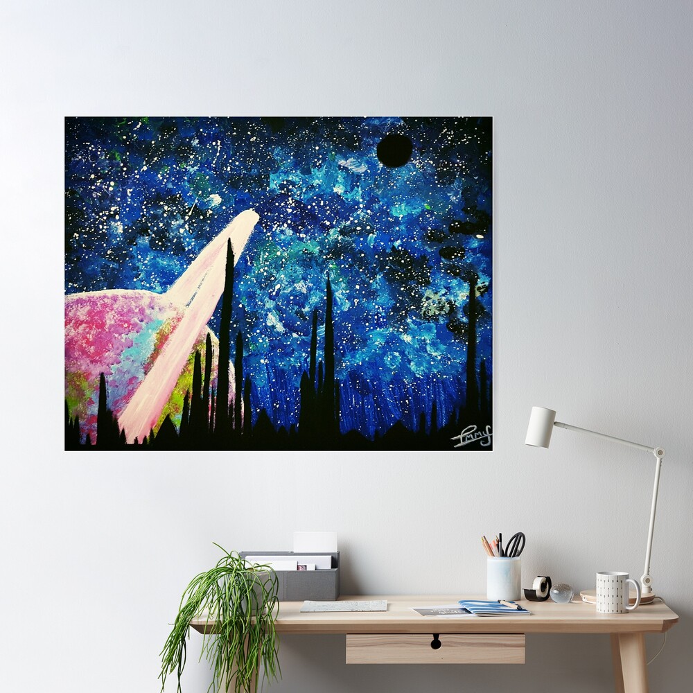 Dare to Dream - Galaxy Space Wonderland Acrylic Painting Poster