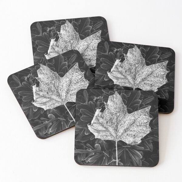 Item preview, closeup leaves texture in black and white designed and sold by Mrvell.