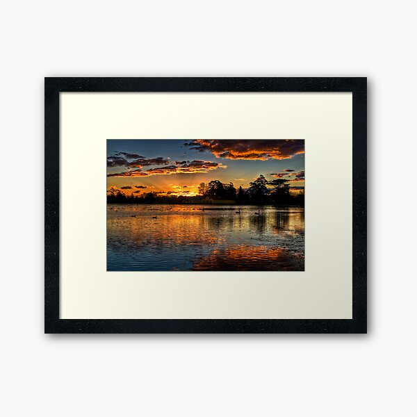 Sunset over Lake Wendouree Framed Art Print