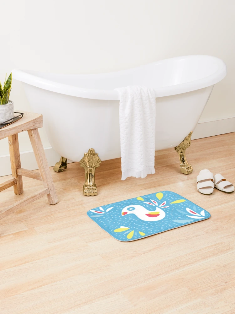 Thumbnail 2 of 6, Bath Mat, Abstract Bird In Spring designed and sold by Boriana Giormova.