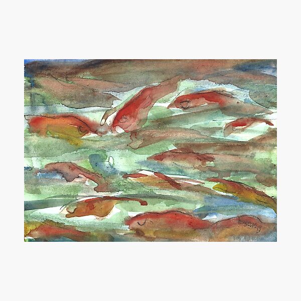Swimming Like Fish - Golden Cloud Photographic Print