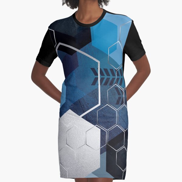 Blue GeoLuxe No. 3 Graphic T-Shirt Dress