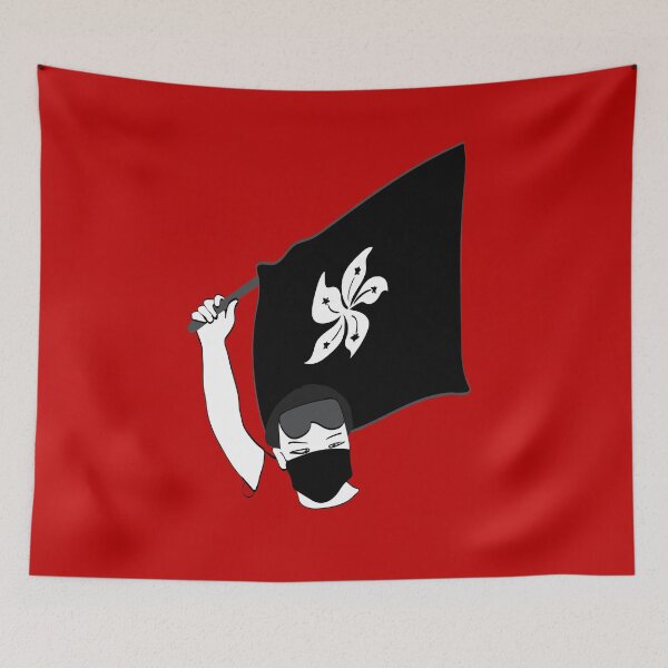 Item preview, Hong Kong Protests, Stop Killing us, the protester raises the flag designed and sold by Good-Politics.