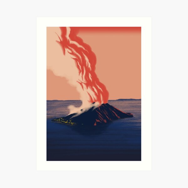 Stromboli on fire Art Print